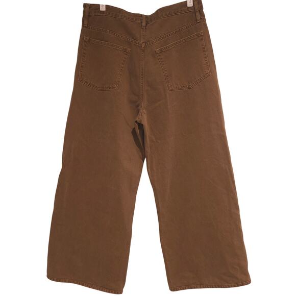 FRAME Denim Le Low Baggy Wide Leg Jeans Size 30 Brown Bronzite - Picture 3 of 10